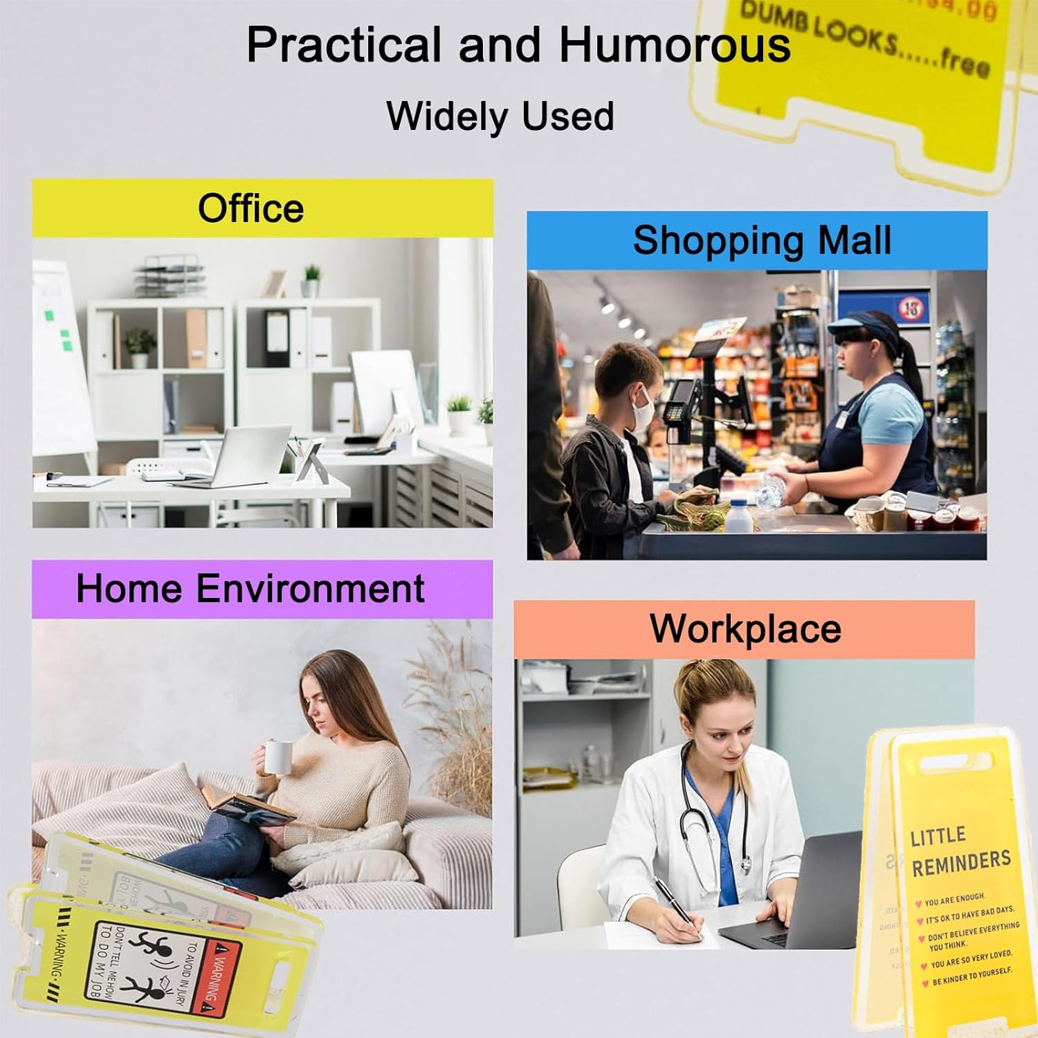 6-Pack Funny Sticky Note Holders - Hilarious Office Desk Clips with Sassy Signs, Perfect White Elephant Gifts for Coworkers (Group C) - Group C image number 6