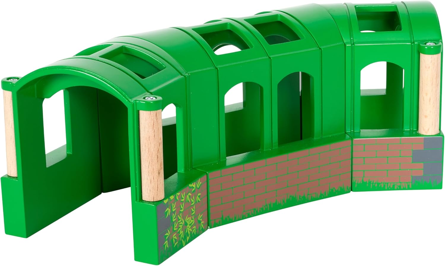 BRIO World 33709 Flexible Tunnel 3 Pieces, Bendable Wooden Railway Tunnel Accessory, Compatible with BRIO World Train Sets, Kids Age 3+ image number 2
