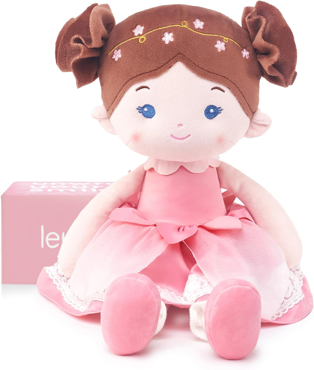 Leyadoll Soft Baby Doll Toys (16''), My First Baby Rag Doll for 1 Year-Old Girl Birthday, Leya Doll Christmas Plush Toys for Toddler Kids Infants -Princess Breeze