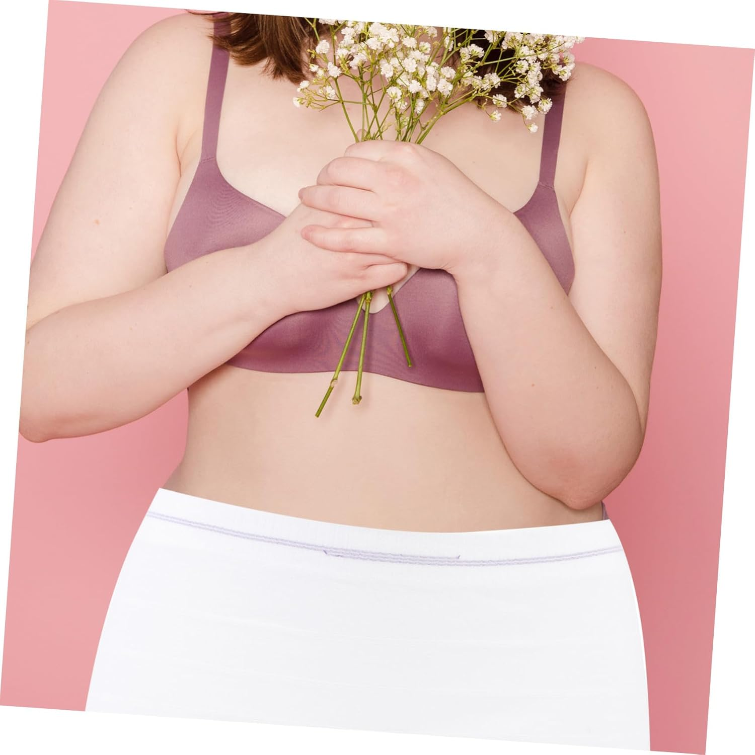 CALLARON 2Pcs Disposable Breathable Underwear Women Practical Period Pants Soft Elastic Maternity Briefs for Travel Spa Salon Use White XXL image number 3