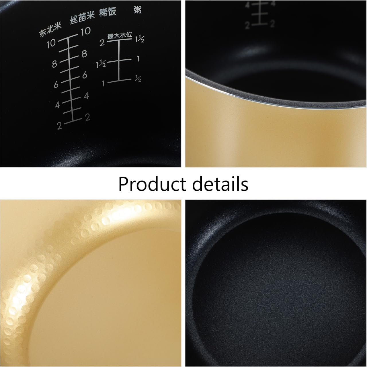 Amosfun Rice Cooker Inner Pot Replacement 5L Aluminium Alloy Non-Stick Coating Universal Compatible with Midea Electric Rice Cooker 14.8 Cm High Kitchen Accessories image number 1