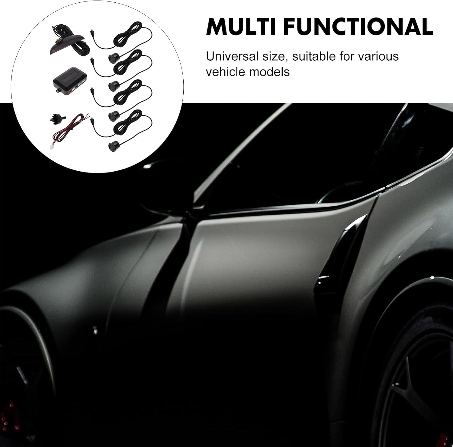 Gatuida 1 Set Reversing Radar Backup Sensor Kit Sensor Reverse Sensor for Car Parking Sensor Kit Parking Sensors for Cars Car Parking Sensor Car Backing Warning Plastic image number 1