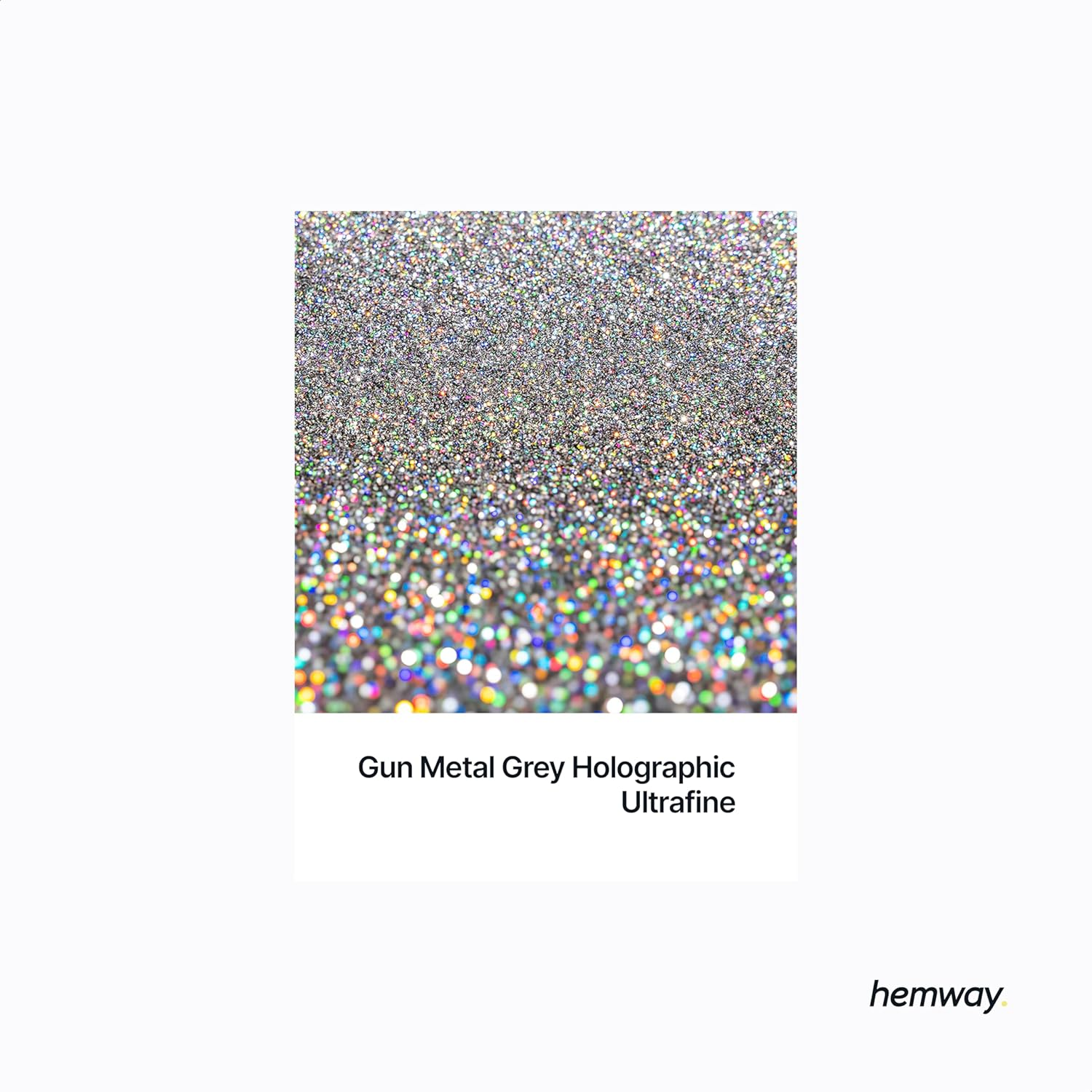 Hemway Premium Ultra Sparkle Glitter Multi Purpose Metallic Flake for Arts Crafts Nails Cosmetics Resin Festival Face Hair - Gun Metal Grey Holographic - Ultrafine (1/128" 0.008" 0.2Mm) 100G / 3.5Oz image number 4