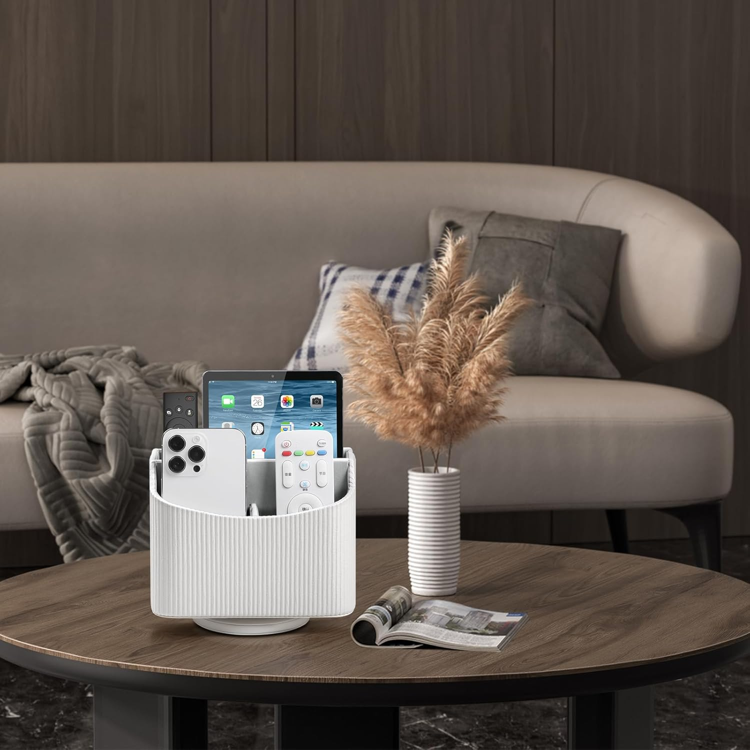 Remote Control Holder (Cream-White) - Beige image number 4