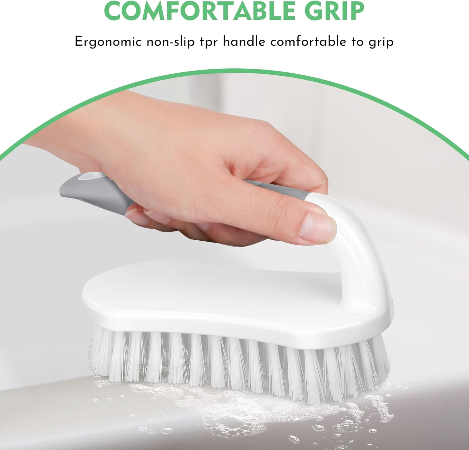 Setsail Scrub Brush, Heavy-Duty Scrub Brushes for Cleaning with Stiff Bristles Cleaning Brush for Shower, Bathroom, Carpet, Kitchen and Bathtub Scrubber - 2 Pack image number 6