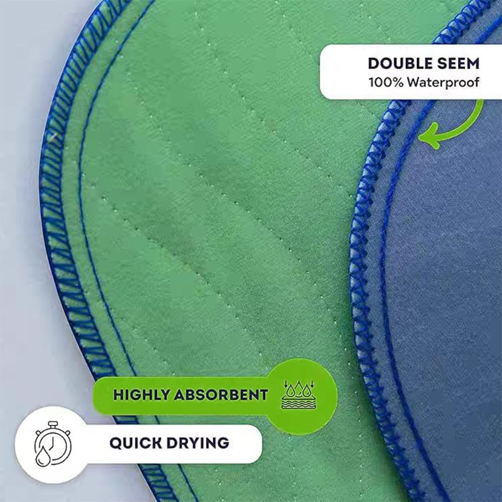 4 Items Washable Waterproof Underpads &ndash; Heavy Absorbency Reusable Bed Pads with Tuck-Ins for Incontinence, Bedwetting & Potty Training, Protector for Adults, Kids, Elderly & Pets image number 4