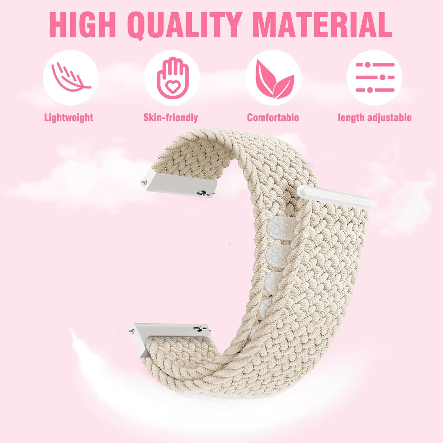 Nylon Strap for CMF by Nothing Watch Pro 2 Strap, Nylon Braided Velcro Strap for CMF by Nothing Watch Pro 2 Bracelets for Men Women Sport Loop Band for CMF by Nothing Watch Pro 2 (2) image number 2