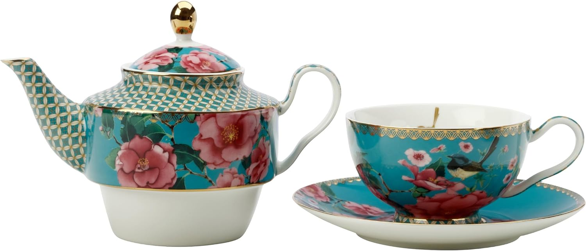 Maxwell & Williams Teas & C'S Silk Road Tea for One with Infuser 380ML Aqua Gift Boxed