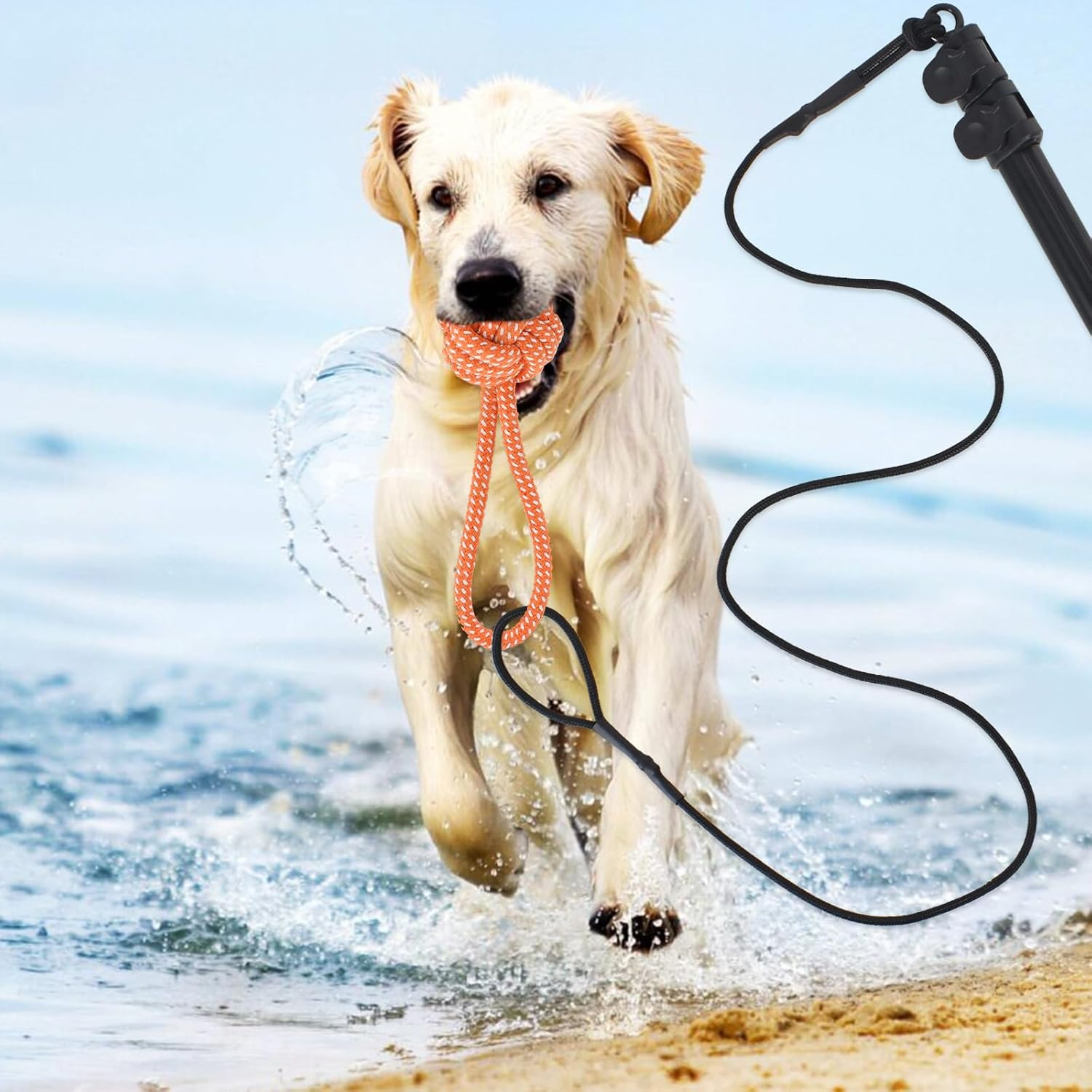 DEARBAG Dog Stimulator Toy, Dog Toy Extendable, Telescopic Rod with Dog Rope Toy, Interactive Dog Toy for Large Dogs, Medium Dogs and Small Dogs image number 3