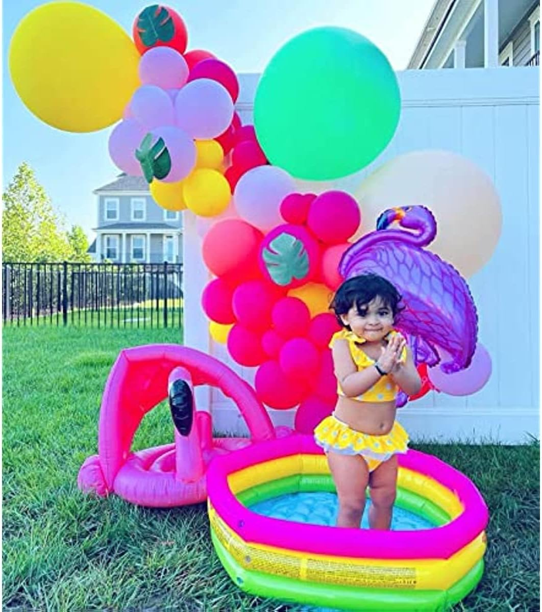 6 PCS Flamingo Foil Balloons, Luau Balloons, Hawaii Party Foil Balloons, Tropical Balloon Set for Summer Party Baby Shower Birthday Party Tropical Party Supplies image number 3