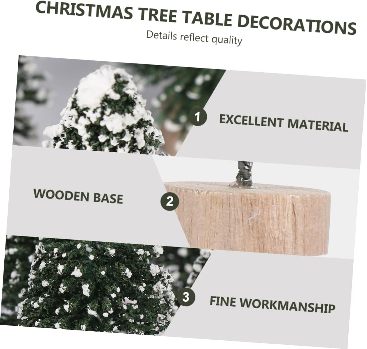 Alipis 12Pcs Mini Christmas Tree Tabletop Decor Snow Spruce Style Christmas Trees Small Ornament for Home Office Decoration