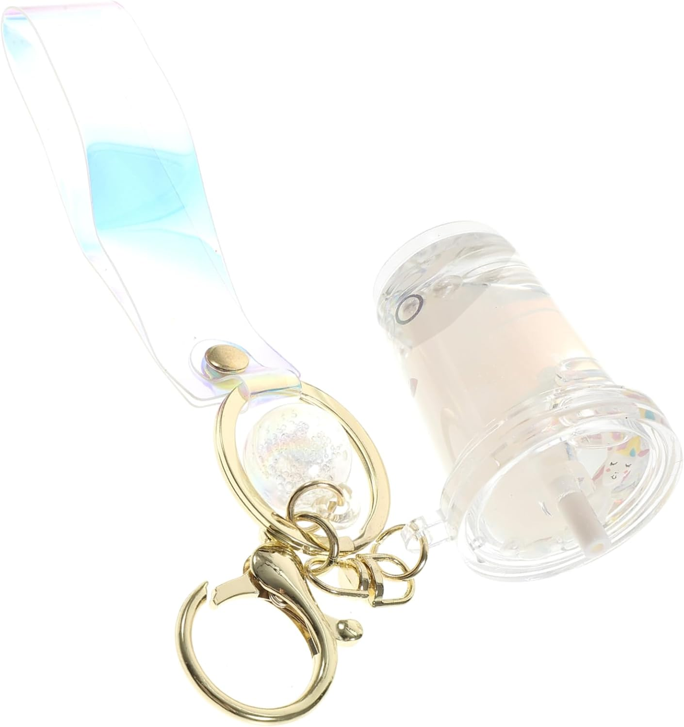 1Pc Fruit Keychain Hand Bags Elegant Key Chain Tote Purse for Women Fringe Purse Car Trim Wallet for Women Creative Quicksand Key Ring Quicksand Liquid Tote Bag Tassel Miss White