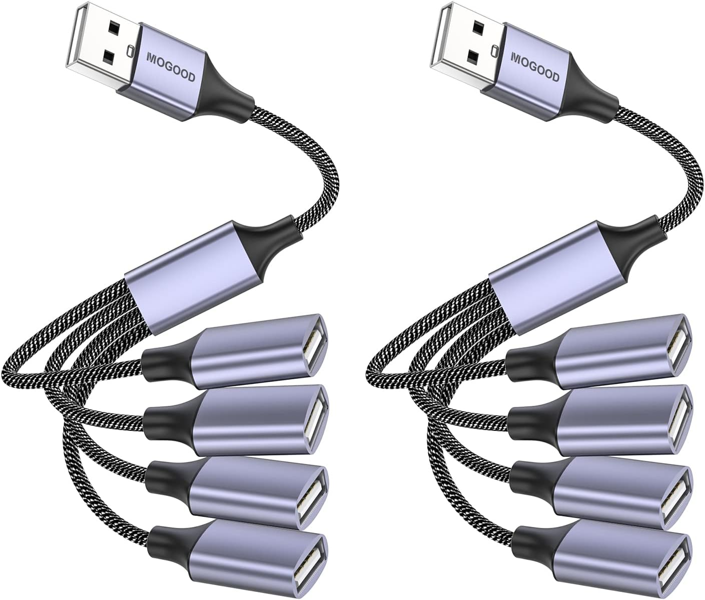 MOGOOD USB Splitter, 4 in 1 Cable Hub Adapter, Multi-Socket Converter with 4 Female Ports, Power Extension Cord for Pc/Car/Laptop/U Disk/Tv