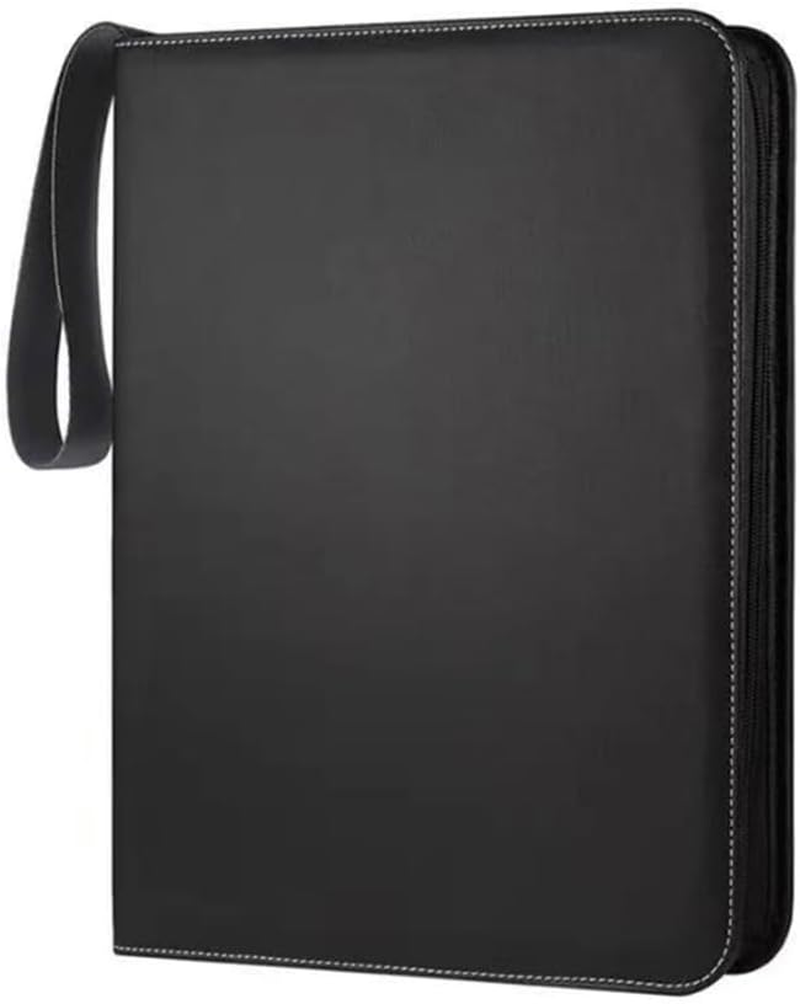 Betterlifewj 2Pcs Trading Card Binder with 4 Pockets, 400 Pocket Pocket Pocket Card Holder, Pocket Monster Card with Zipper, 50 Slide Card Holder (Black, Green)