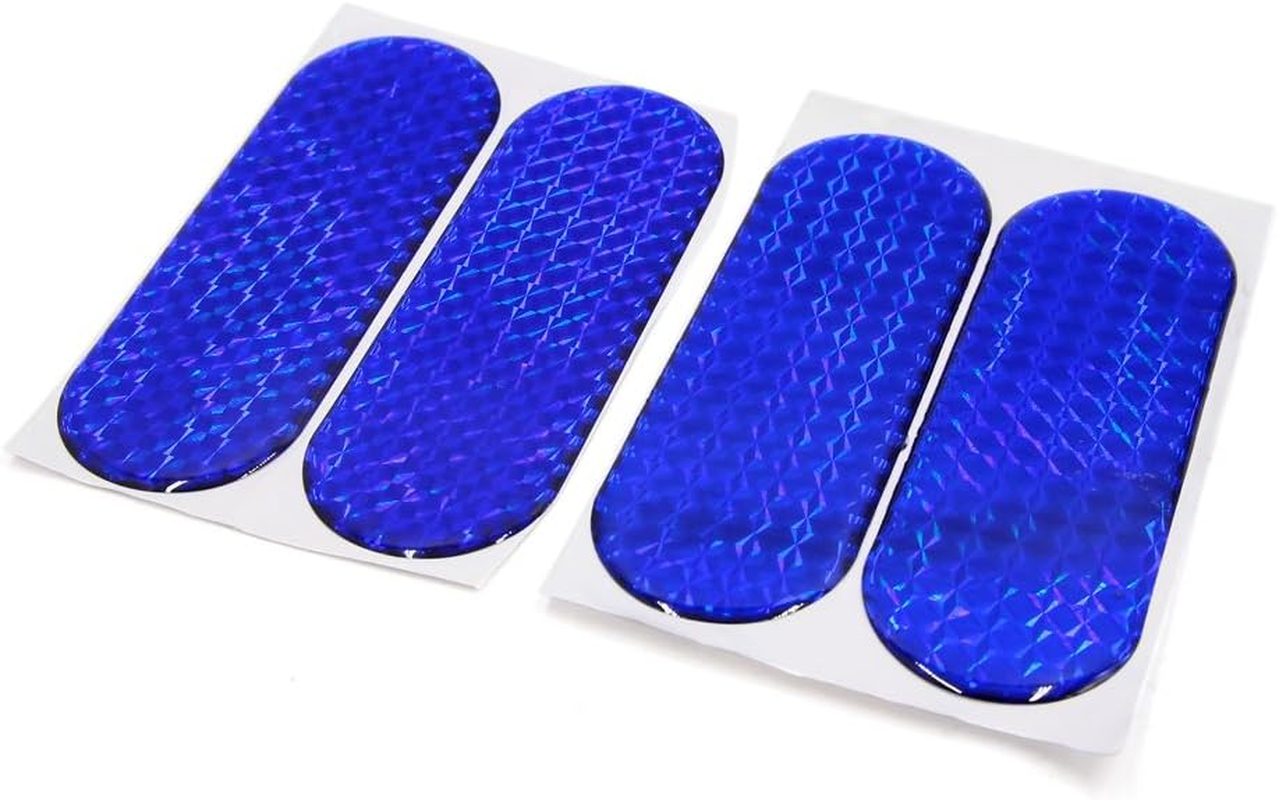 Uxcell 4Pcs Blue Reflective Safety Warning Self Adhesive Reflector Tape Sticker for Car