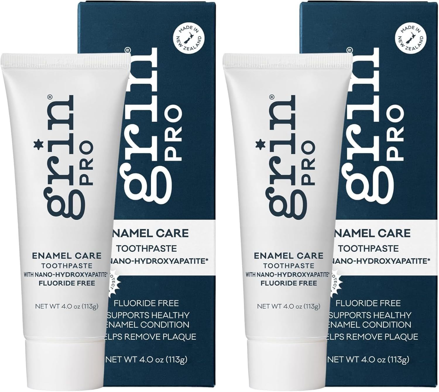 Grin Pro Enamel Care Nano-Hydroxyapatite Toothpaste, Fluoride Free, Designed for Sensitive Teeth, Helps Remineralize, 4 Oz, Natural Ingredients, New Zealand Manufactured (Pack of 2) image number 1