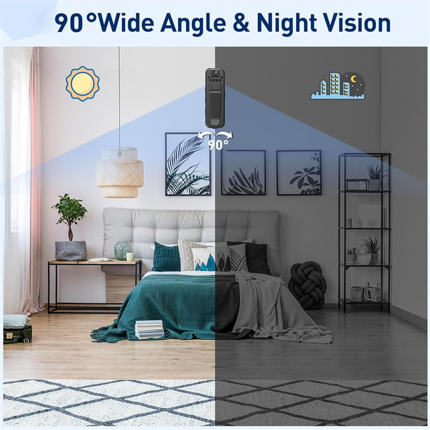 Small Wearable Camera, 1080P HD Body Worn Camera Nightvision with 180 Degree Rotating Lens, Pocket Video Recorder with Back Clip for Outdoor Cycling image number 1