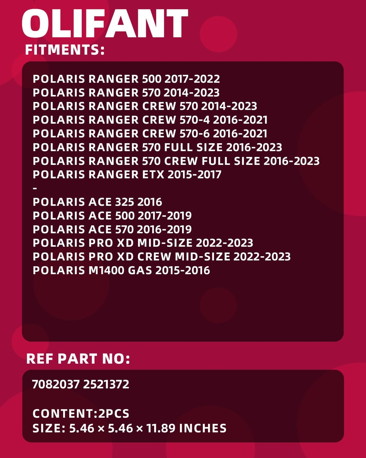 Air Filter for Polaris Ranger 570 Ranger Crew 570 ETX 570-6 Sportsman Ace 570 7082037 2521372 Air Cleaner image number 2