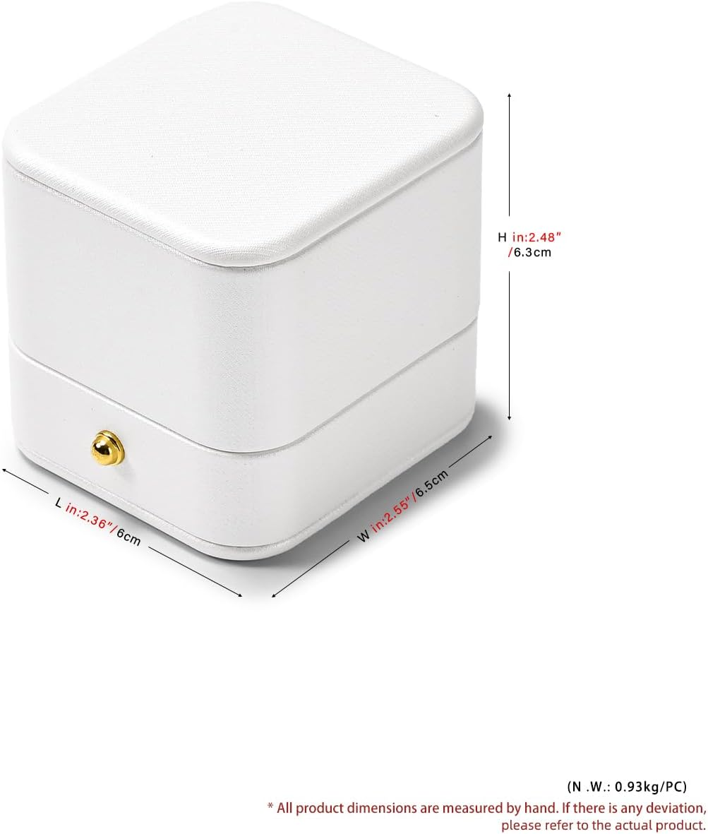 Woodten Leather Ring Box Engagement Leather Jewelry Box for Valentine'S Day Anniversary - A image number 6