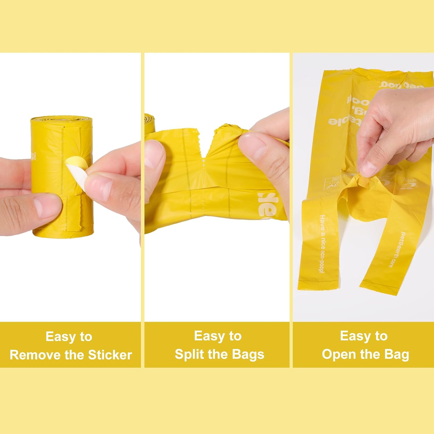 Dog Poop Bags Rolls with Handles 144Counts Compostable Dog Waste Bags for Dogs Leak Proof Extra Thick Waste Bags for Walking Doggy image number 3