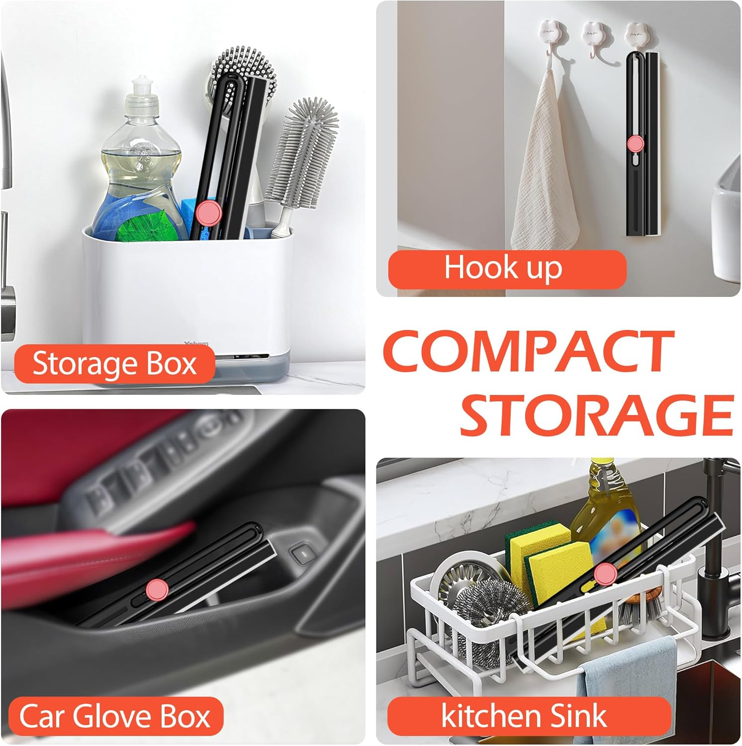 Upgraded Shower Squeegee for Glass Doors with 2 Pack Multi-Purpose 360&deg; Rotating Window Squeegees for Walls Wiper, Car Windshield, Tile, Mirrors and Kitchen