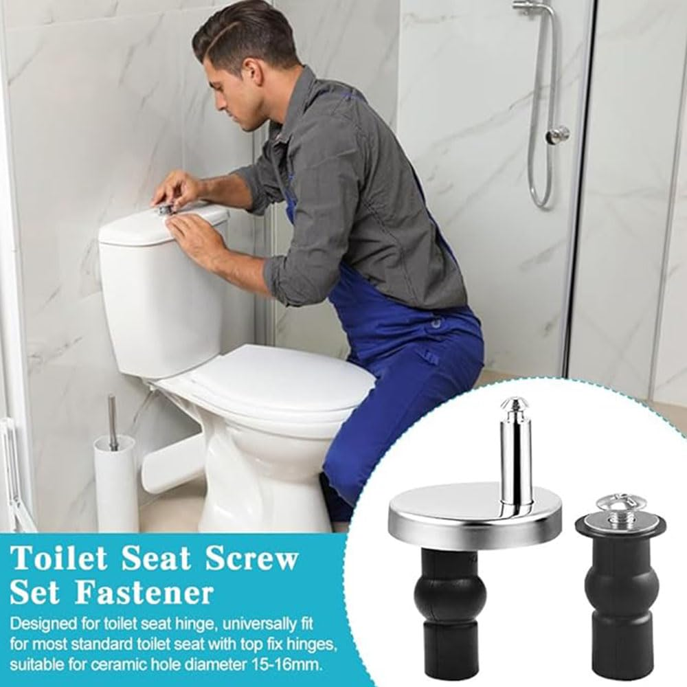 4 Pack Toilet Seat Fixing Screws, Universal Toilet Seat Fixings Fix Expanding Rubber Top Nuts Screws, Toilet Seat Bolts Kit Toilet Seat Hardware Replacement Kit for Home Bathroom Toilet Blind Holes image number 5