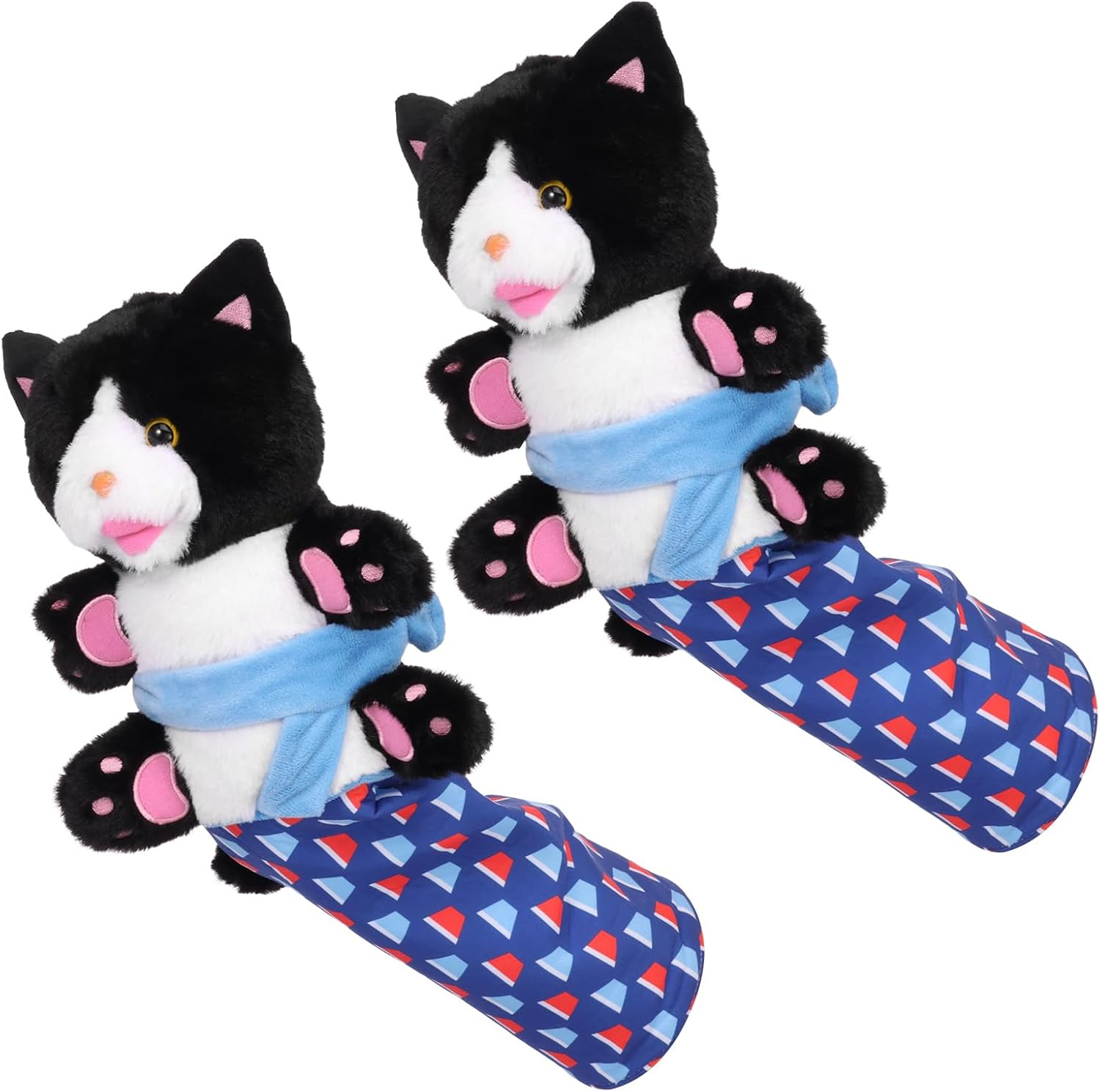 2Pcs Cat Wrestling Toy Puppet Interactive Cat Hand Puppet Cotton Pet Wrestling Glove for Playing Safety Training and Exercise image number 5