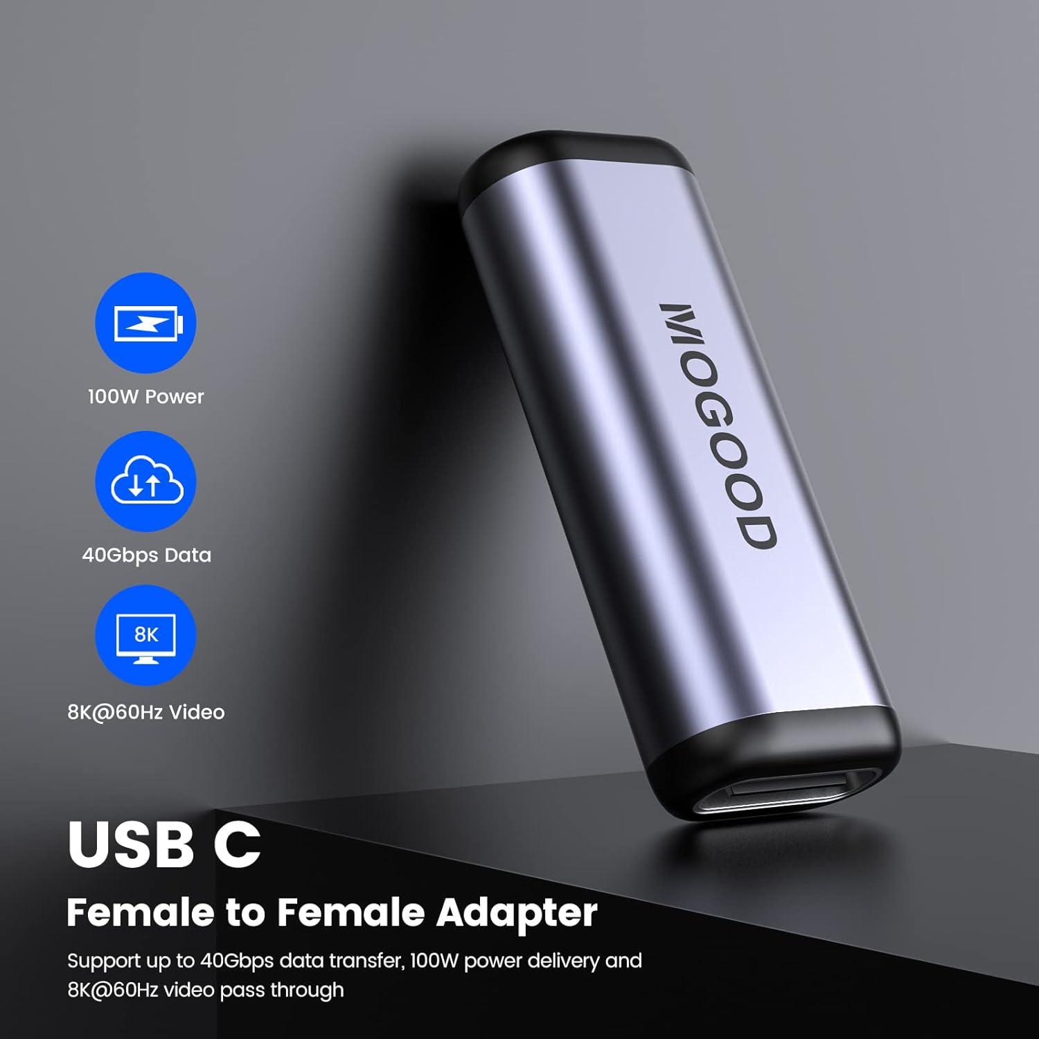 MOGOOD USB C Female to Female Adapter USB C Coupler 40Gbps Type C Coupler Connecter Compatible with USB C Device image number 1