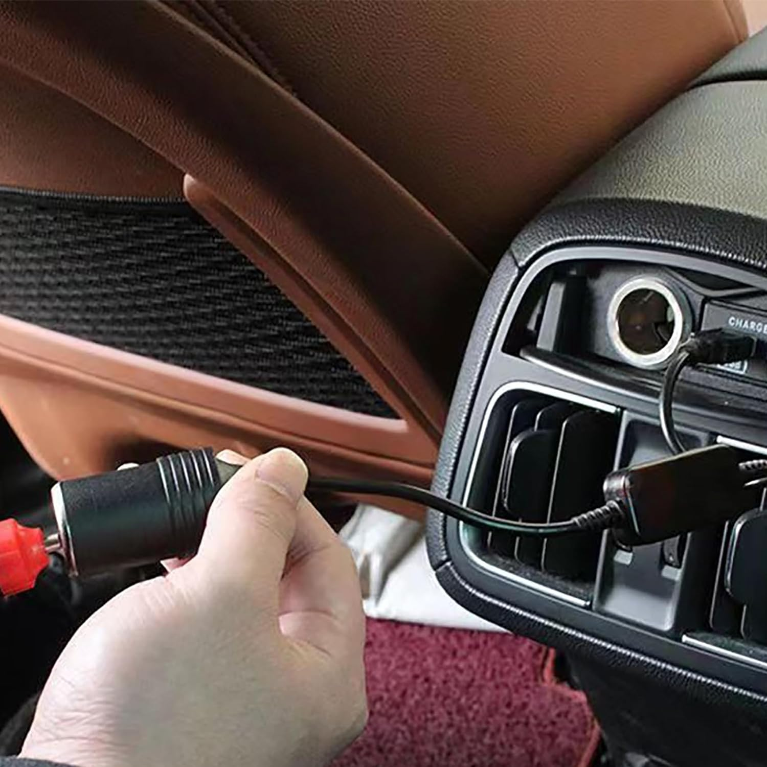 Tunghey USB to Cigarette Lighter Socket, USB a Male to 12V Car Cigarette Lighter Socket Female Power Converter Cable (35CM)