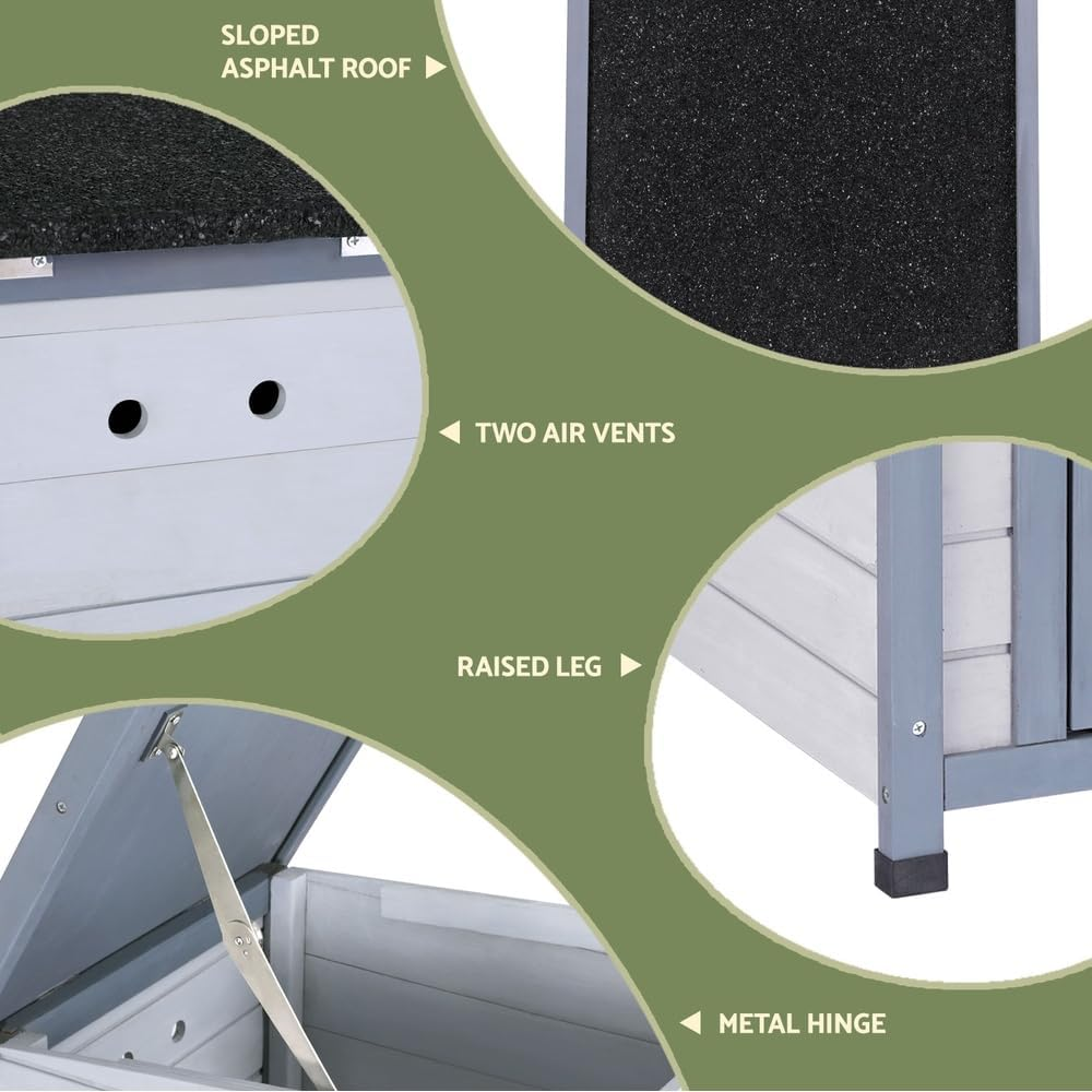 I.Pet Rabbit Hutch Outdoor Cat House Wooden Shelter Condo Small Enclosure Indoor image number 5