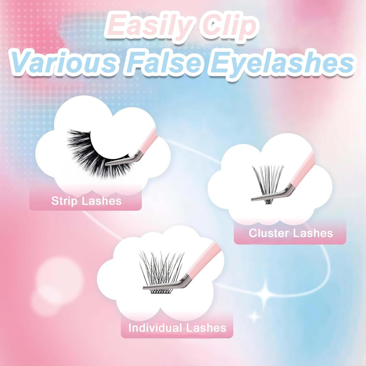 Checkzed Lash Extension Tweezers Set, 6 Pcs Eyelash Tweezer, Precision Lash Tweezers for 2D-6D Volume & Individual False Lashes Extensions, Suitable for All Types of Eyelashes, Storage Bag Packaging image number 5