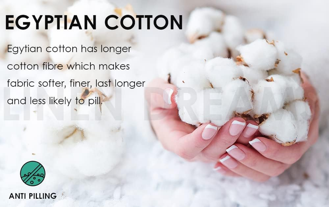 1000TC 100% Luxury Egyptian Cotton Fitted Sheet Set Anti-Pilling | INCL Fitted Sheet $ Pillowcases - NO Flat Sheet (White, Double) image number 3