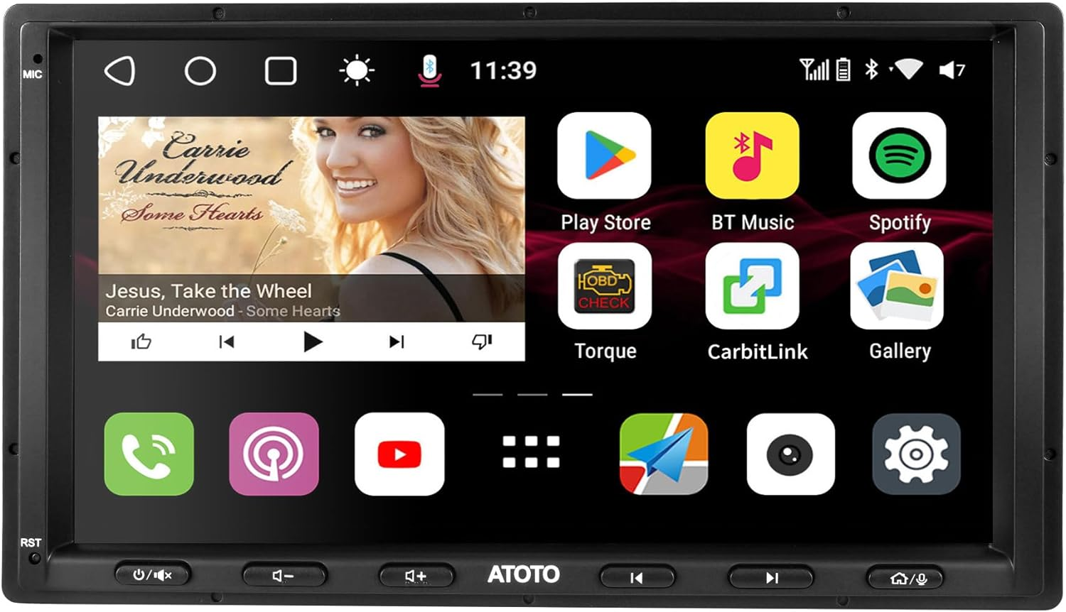 ATOTO S8MS 9" QLED 1280 * 720 Android Digital Media Double Din Car Stereo, Wireless Android Auto & Wireless Carplay, GPS Tracking, 4G+32G, Built-In 4G LTE, Dual Bluetooth, LRV, SCVC, S8G2094MS