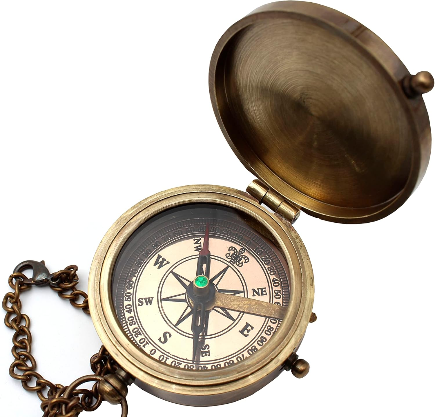 US HANDICRAFTS Brass Compass with Wooden Case Mom to Son Compass &ndash; to My Son Love Mom &ndash; Engraved Compass Mother to Son Gifts Graduation Day Gifts for Son| Brown Antique Bronze image number 5