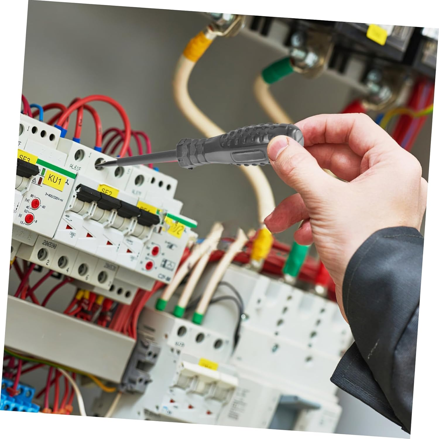 Hoement Precision Voltage Testing Pen Electrician'S Tool Light Bulb Tester Automotive Circuit Testing Magnetic Flathead Screwdriver image number 4