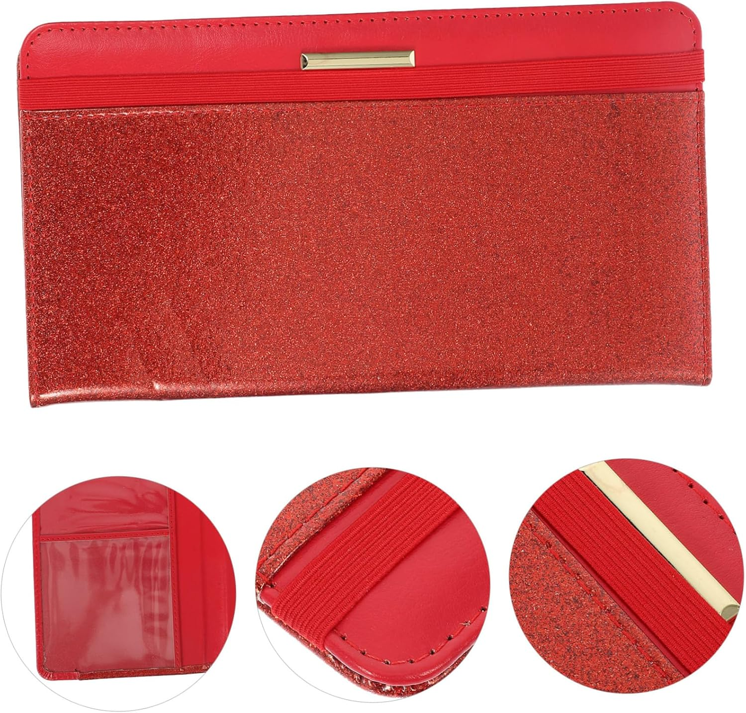 CATIEBYE Travel Passport Cover Card Organizer RFID Wallet for Women Compact Lightweight - Red image number 5