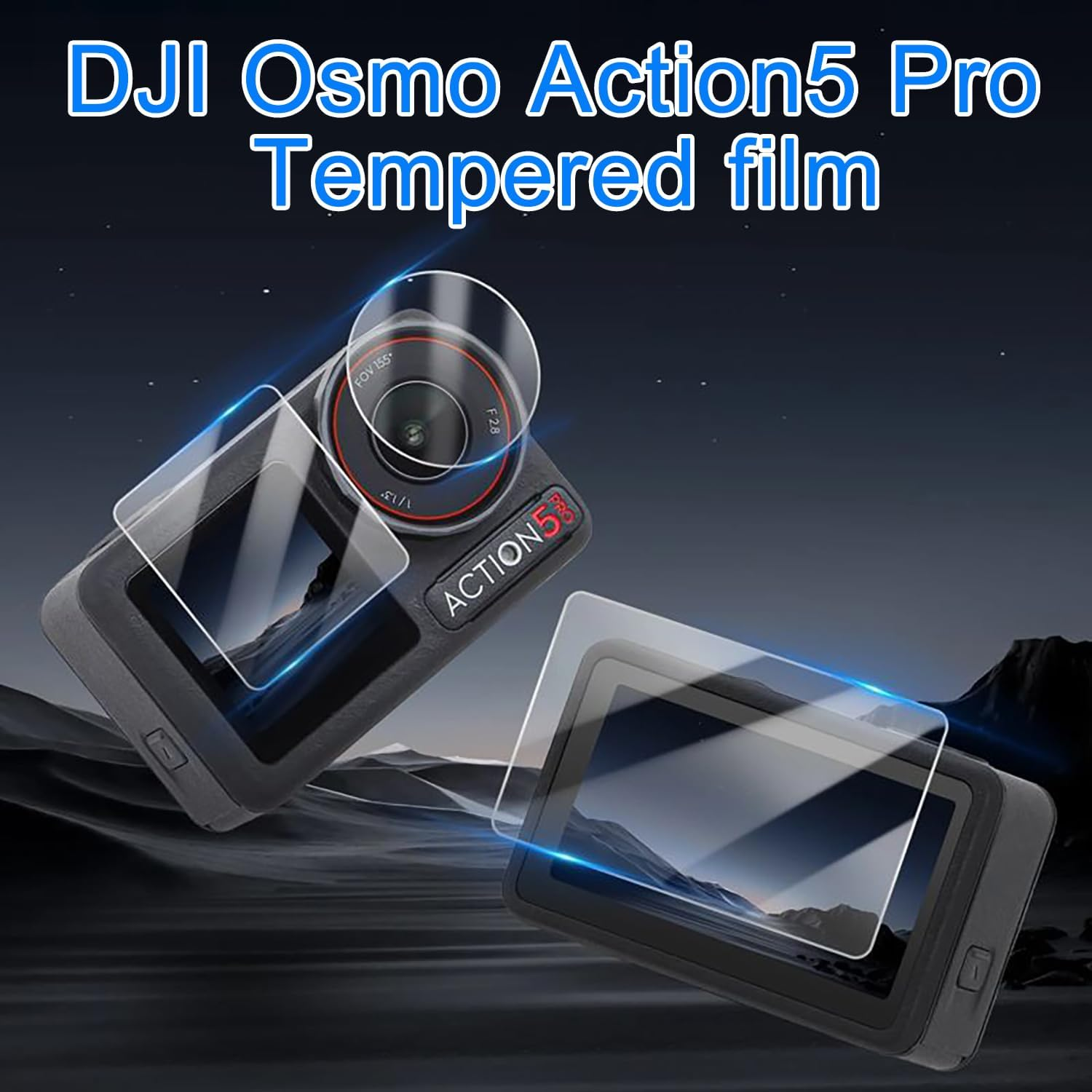 NXPUXP Screen Protector for DJI Osmo Action 5 Pro, Suitable for DJI Osmo Action 5 Pro Accessories, Tempered Glass Screen Protector Pack of 6 + 2 Lens Silicone Cases, Suitable for DJI Action 5 Pro image number 2