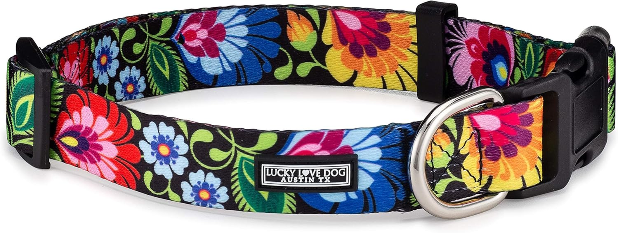 Lucky Love Dog, Adjustable Fun Style Martingale Collar for Dogs, Comfy & Bright Color, Premium No Slip Dog Collar - (Medium, SOCO Mart)