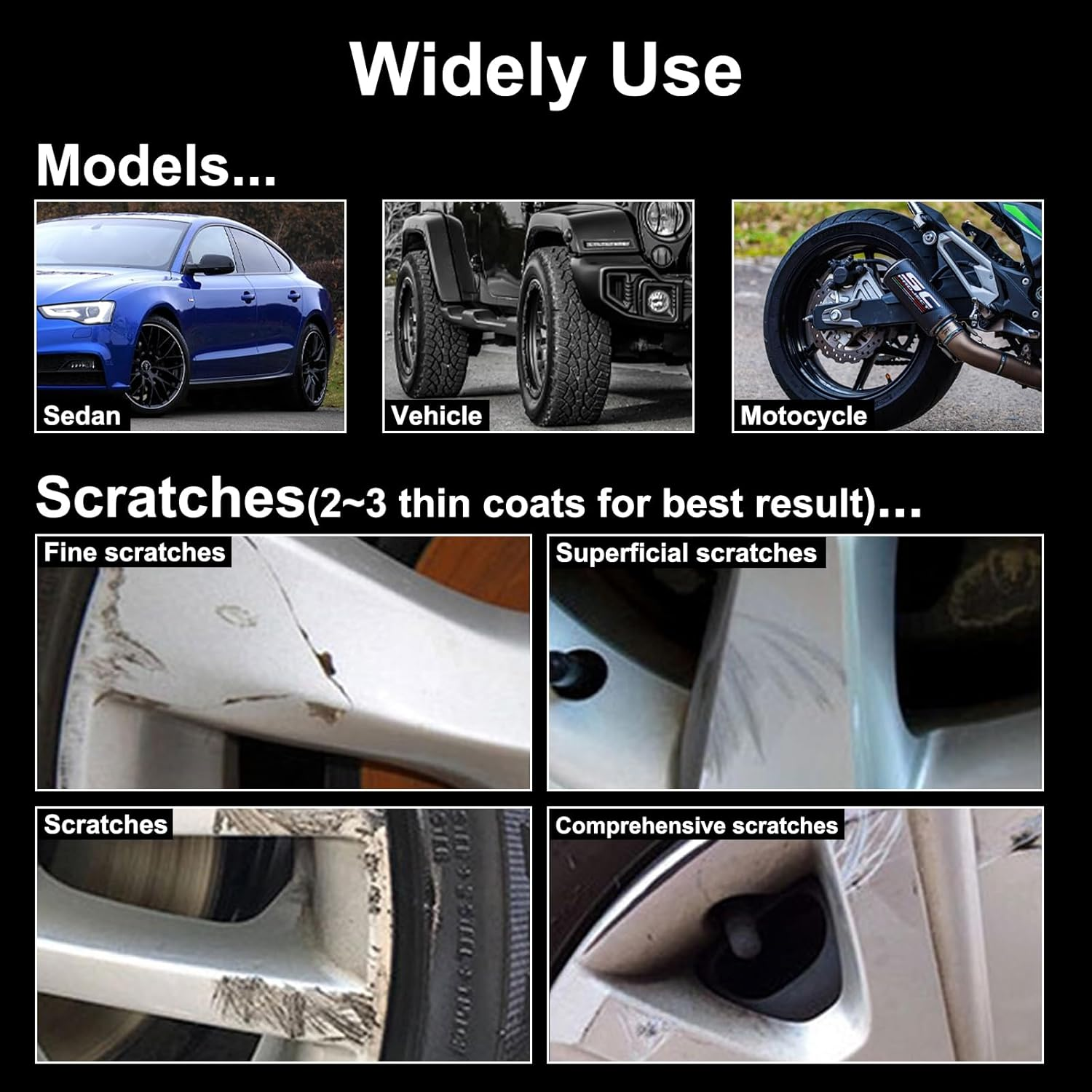 Matte Black Hub Touch up Paint Pen, Professional Wheel Scratch Repair Spray Paint, Quick & Easy, Universal Color for Rims