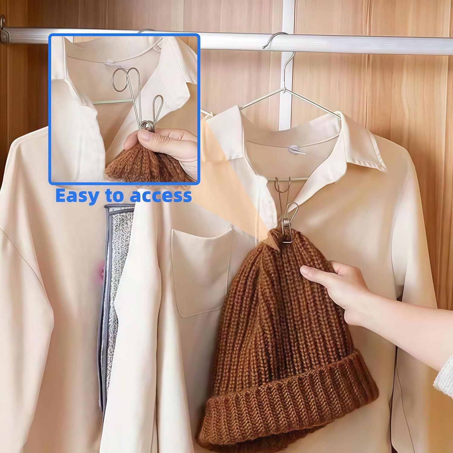 30 Pcs Clothes Pegs，3.74In Stainless Steel Metal Long Tail Clip with Hooks, Durable Hanging Clips，Heavy Duty Multifunctional Hangers Use for Display Storage Items(30 PCS) image number 6