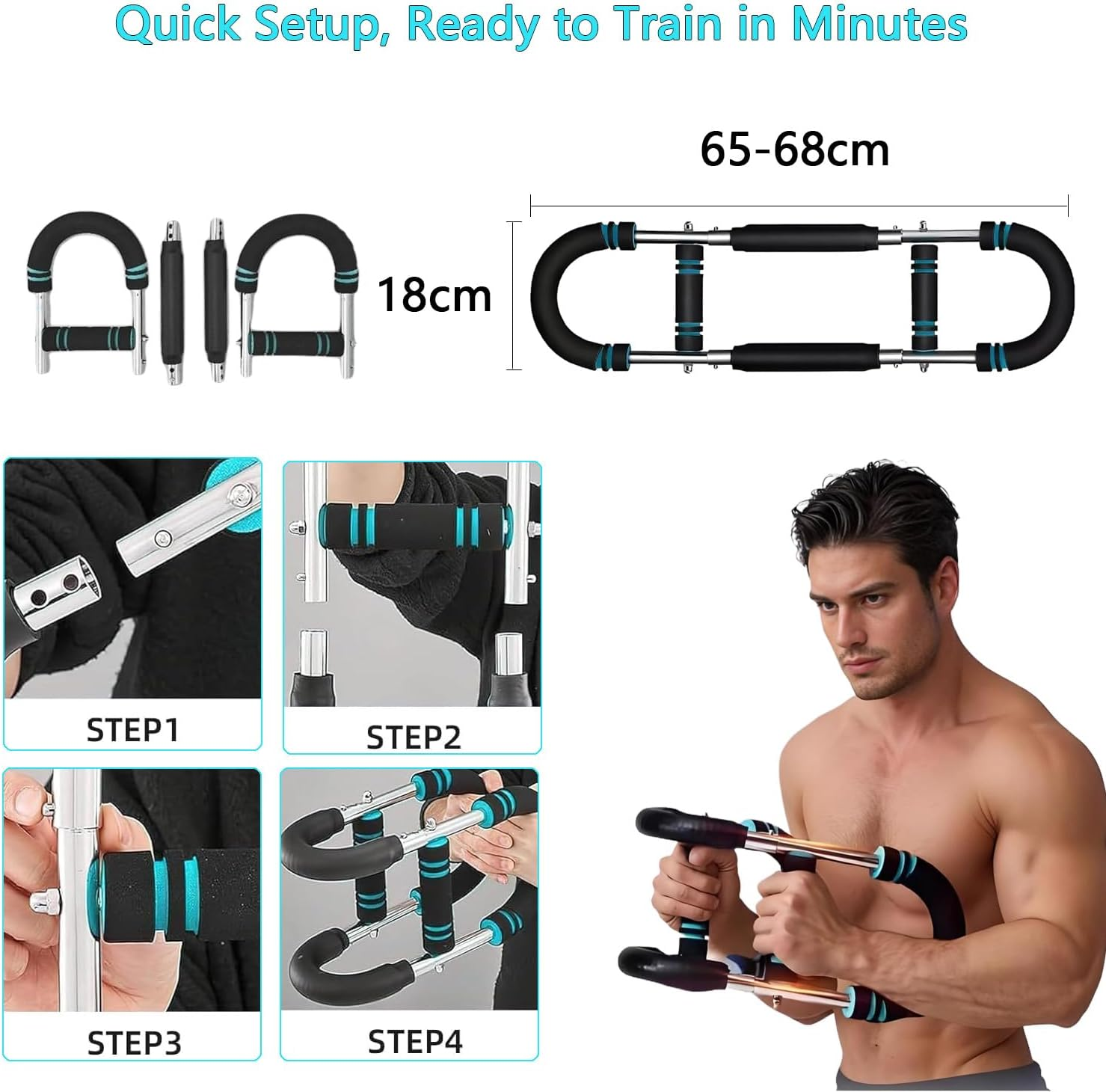 Twister Arm Exerciser Chest Workout,Portable Power Twister Bar,Muscular Strength Enhancer,Thigh Master Trainer Men,At Home Fitness Equipment image number 4