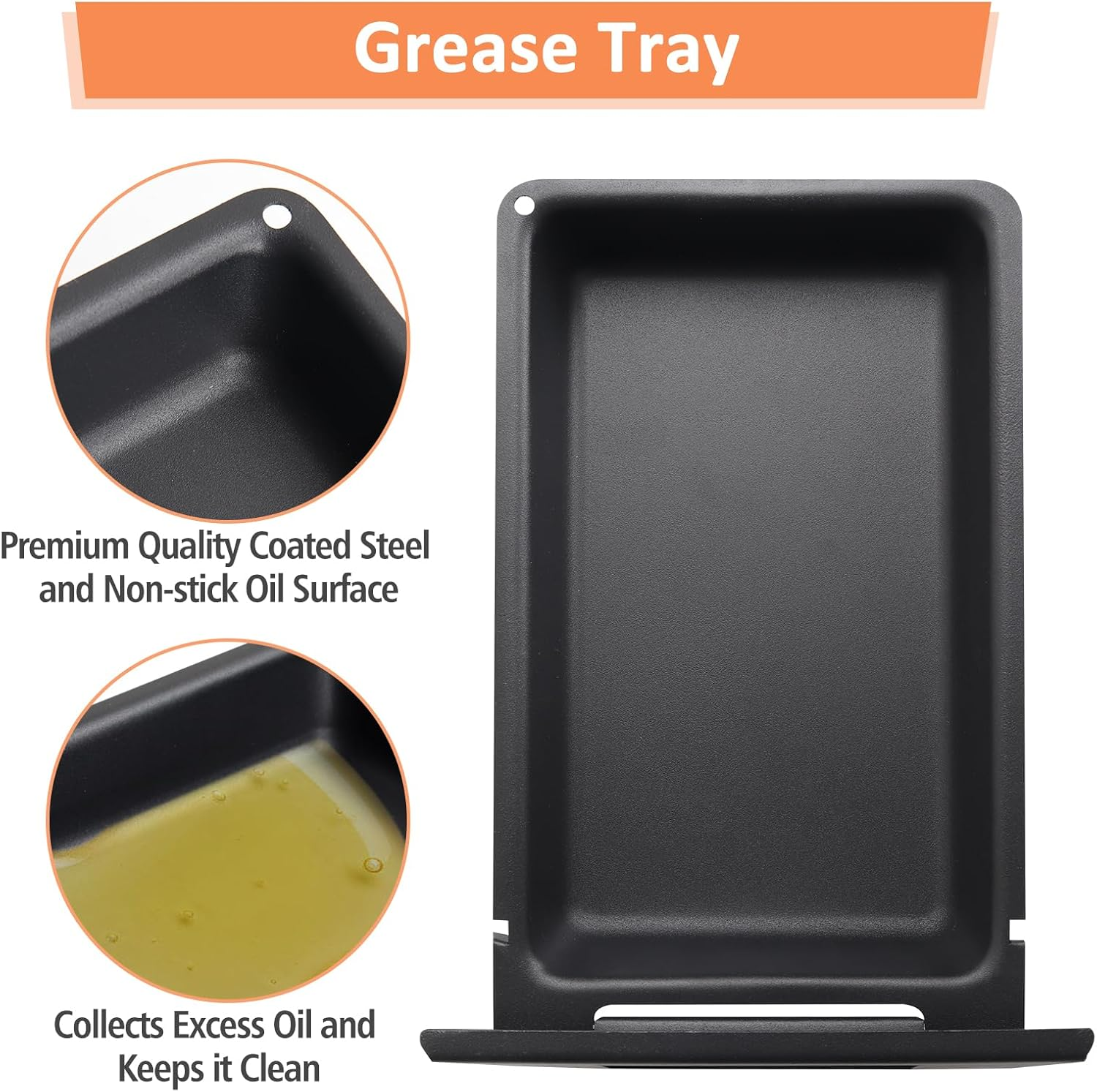 Ajinteby Grease Tray for Pit Boss Vertical Smokers, Grease Pan for Pit Boss 3/5 Series Vertical Pellet Smoker, Copperhead 7, Sportsman 5/7 Series Vertical Smoker, Pit Boss Grease Tray Replacement Part image number 6