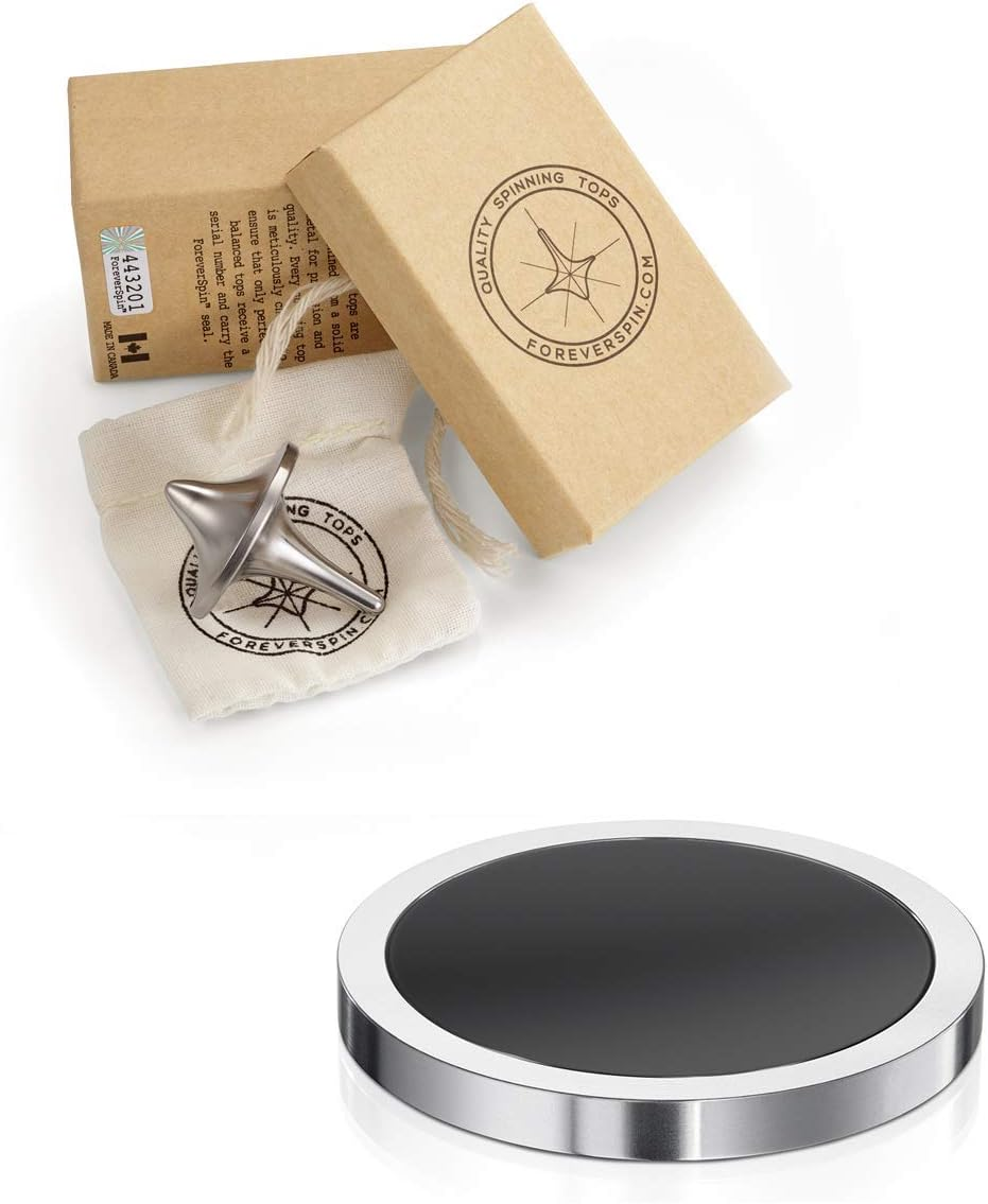 Foreverspin (Titanium and Base Pack) - - World Famous Metal Spinning Top - Spinning Tops Built to Last and Spin Forever - Titanium image number 2