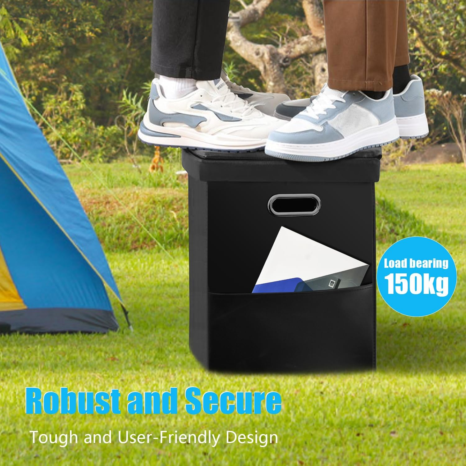 Portable Toilet for Adults Camping Porta Potty Toilet, Extra Tall Emergency Toilet for Car, Poo Powder with Trash Bag with Foldable Toilet with Lid image number 6