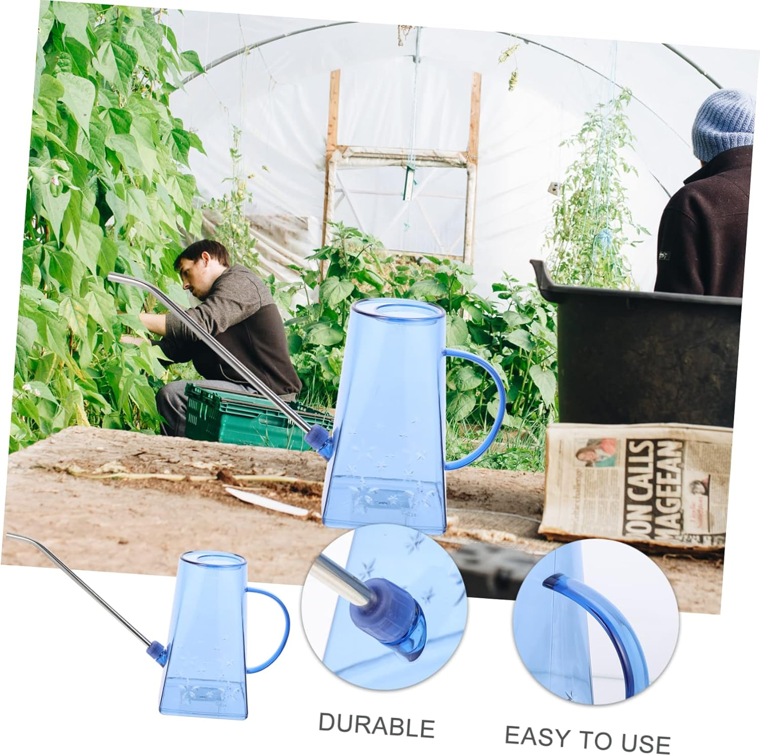 Long Spout Watering Can for Garden Outdoor Use Household Metal Plant Watering Pot Extended Spout for Home and Garden - Pink image number 3