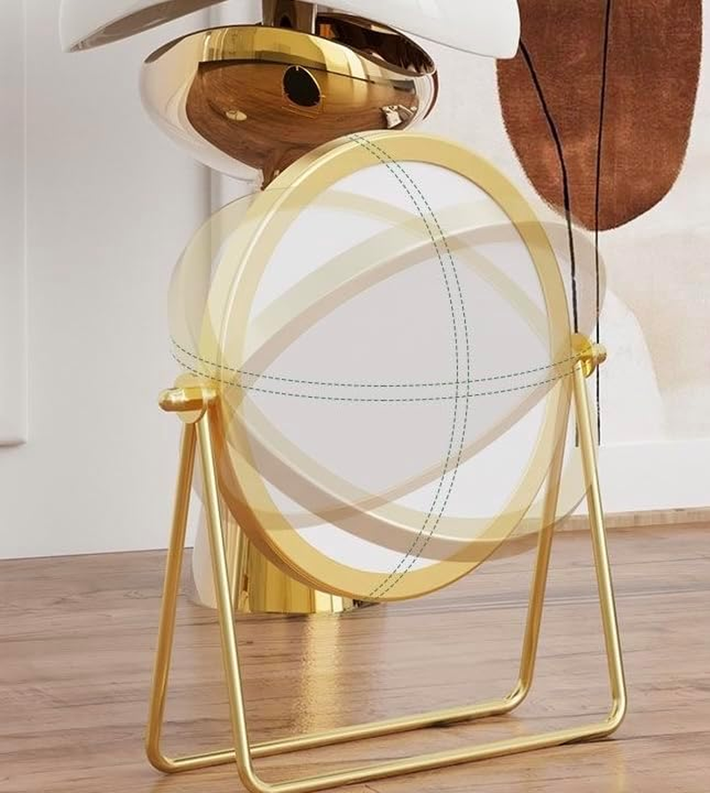 Table Desk Vanity Makeup Mirror, Portable Folding Mirror with Metal Stand Tavel Make up Mirror Hanging Bathroom for Shower Shaving Travel Adjustable Rotation image number 6