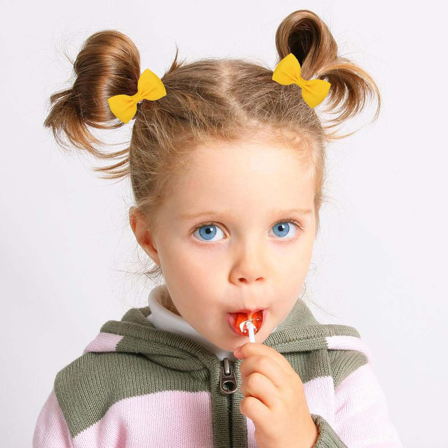 YWAOAIJD 40Pcs Baby Hair Ties with Bows Elastic Ponytail Holders Small Hair Accessories for Kids Toddlers Infants. (Mixed Color 1) - Mixed Color 2 image number 5