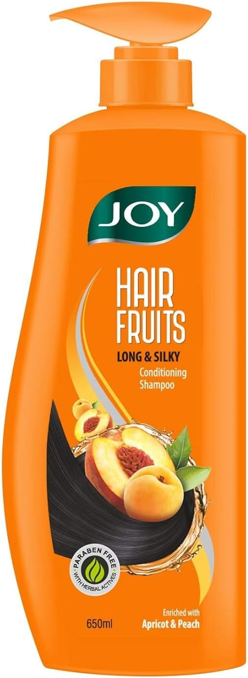 Joy Hair Fruits Long & Silky Conditioning Shampoo Enriched with Apricot & Peach, 650 Ml image number 2