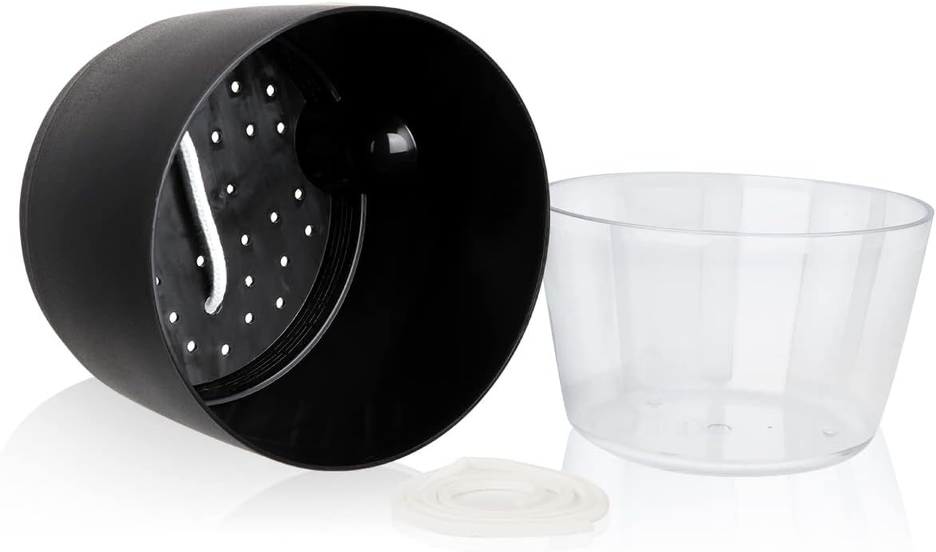 Vanavazon 6 Inch Self Watering Planter Pots for Indoor Plants, 3 Pack African Violet Pots with Wick Rope-Black - Grey image number 6