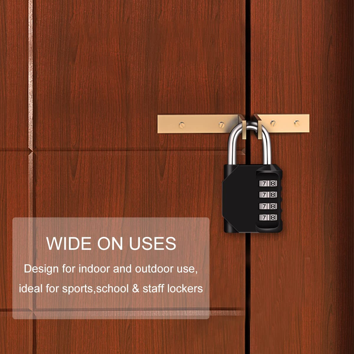 Combination Padlock, [3 Pack] Diyife 4 Digit Lock Combination, Padlock Weatherproof Outdoor for School Gym Locker, Sports Locker, Shed, Fence, Hasp, Garage(Black)